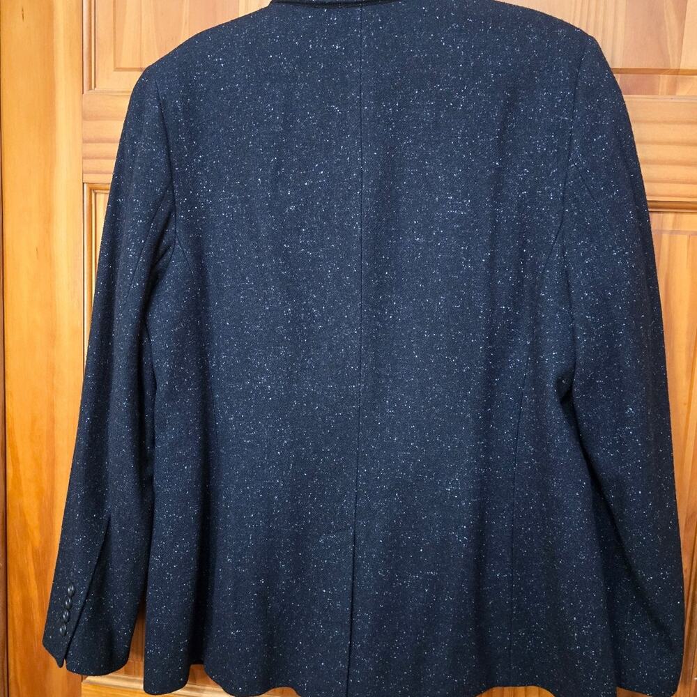Talbots Petites Speckled Black 2 Button Wool Blend Blazer Jacket Size 16 - Picture 2 of 4